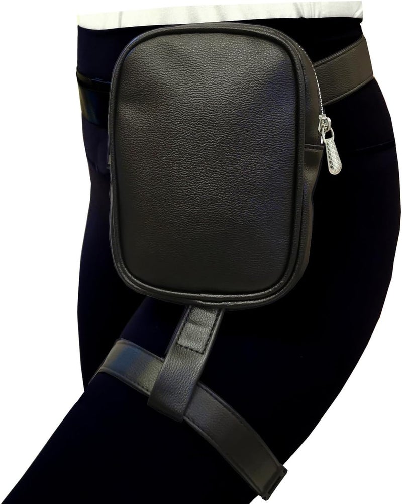 Larswon Plus Size Leg Harness Bag for Women - Synthetic Leather Thigh Pouch Hip Fanny Pack - Image 1